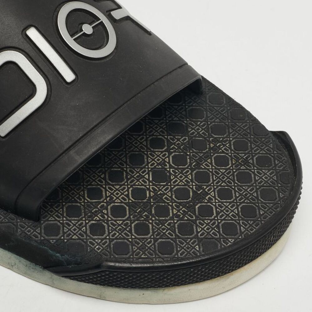 Dior Alpha Size 40 Black Rubber Flat Slide Sandals - Picture 7 of 7